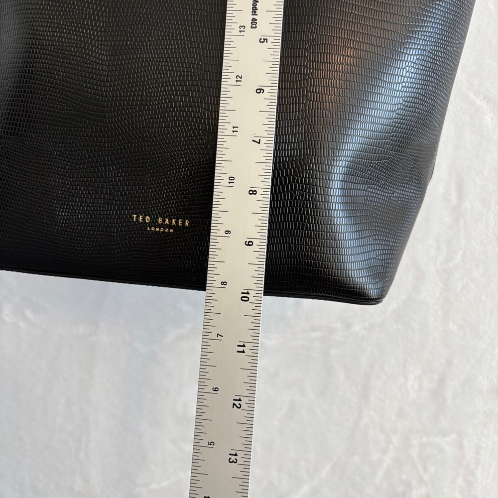 Ted Baker Black leather pebble Textured Delma shopper Tote Bag - Picture 5 of 16